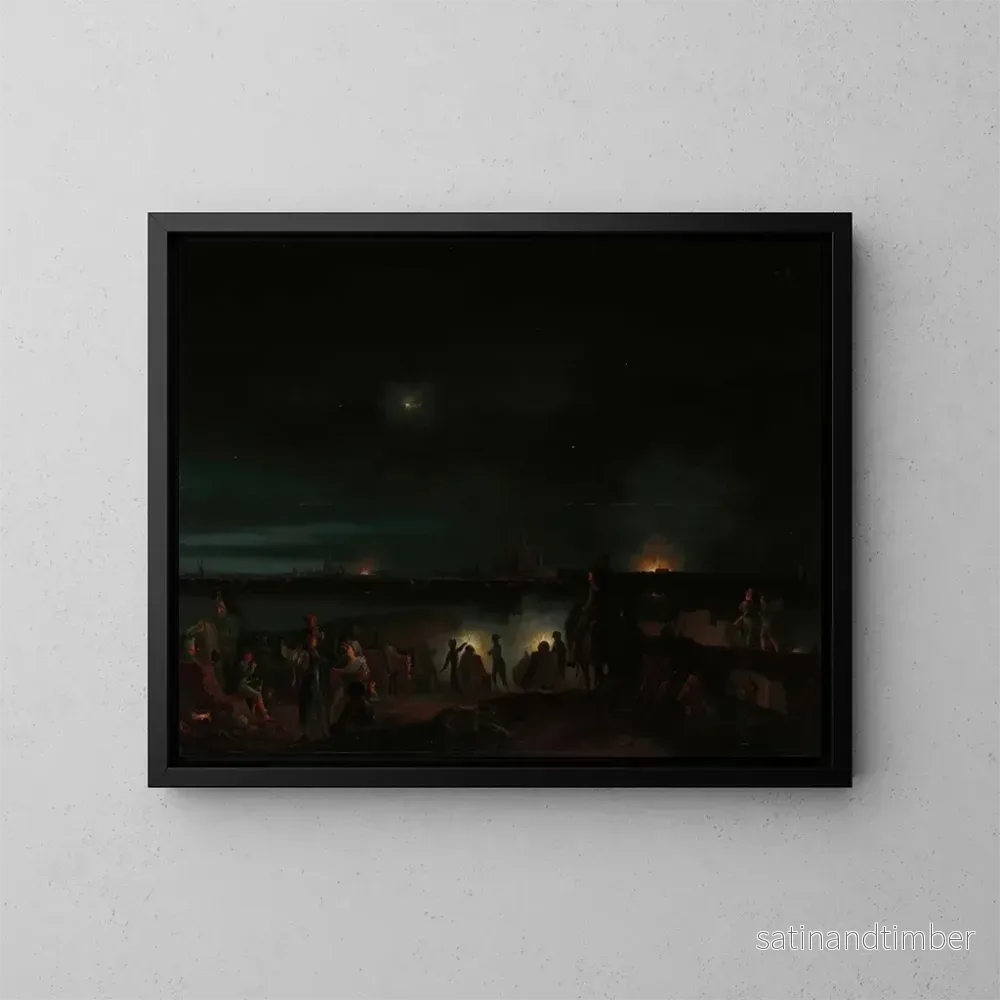 Reproduktion av målningen Le bombardement de s'Hertogenbosch par les Français - Josephus Augustus Knip