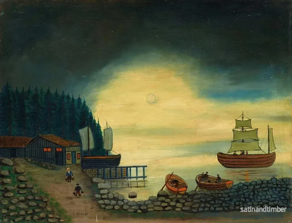 Reproduktion av målningen Natt med fullmåne - Louis Vivin - Bild 2