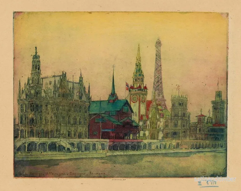 Reproduktion av målningen av Palais d'Italie, Norge, Tyskland, Spanien och Rumänien - Pierre-Marcel Roy - Bild 2