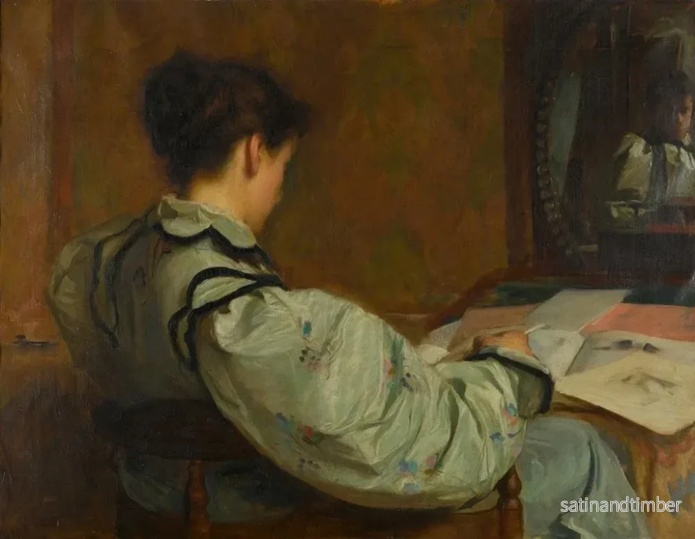 Reproduktion av målningen Mademoiselle Alice Watson, syster till konstnären - George Spencer Watson - Bild 2