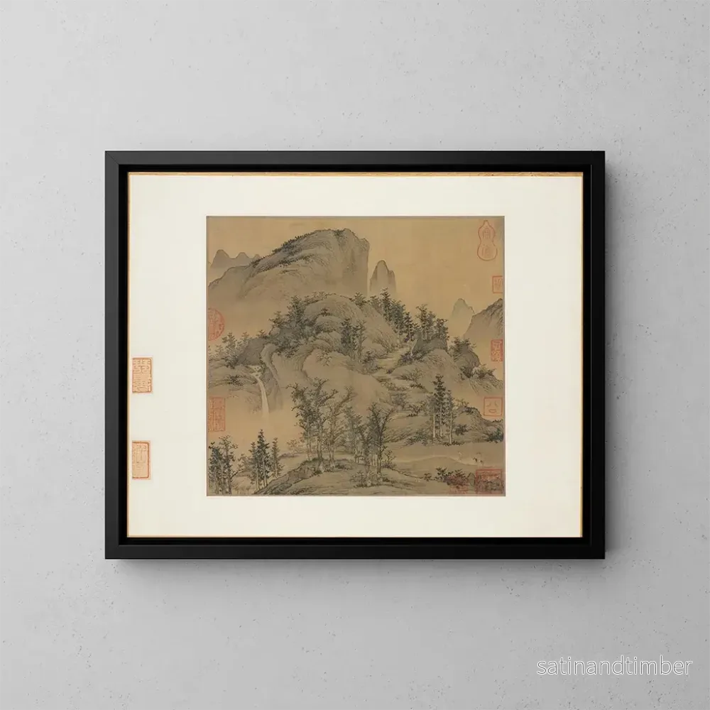 Reproduktion av målningen Vandrare i höstbergen - Sheng Mou