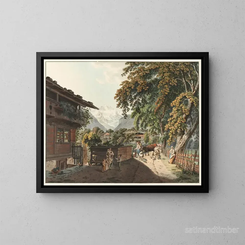 Reproduktion av målningen Le Retour des Alpes - Franz Niklaus König