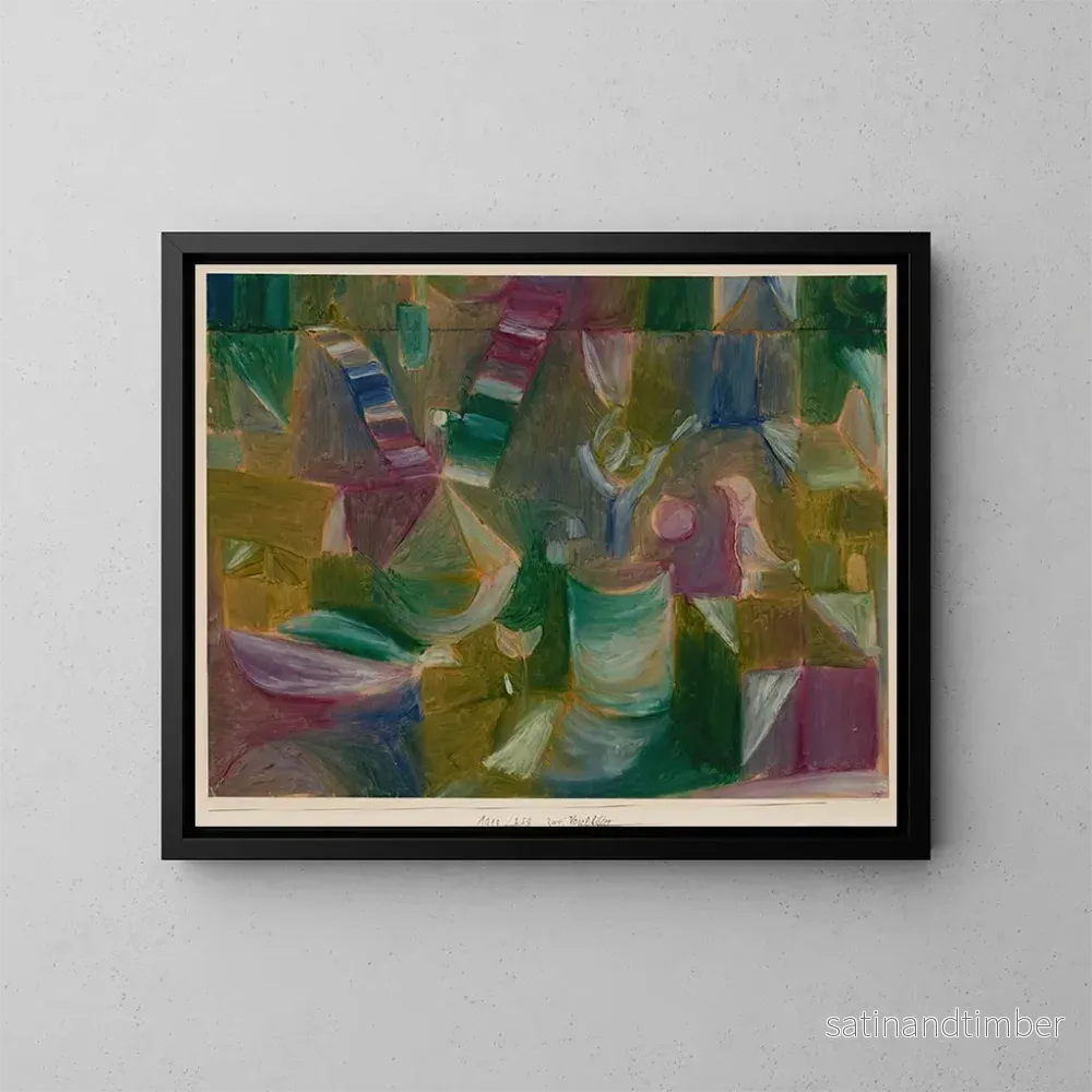 Reproduktion av målningen Två fågelbilder - Paul Klee