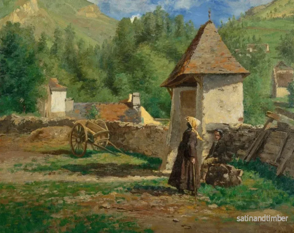 Reproduktion av målningen A Gdres Basses Pyrénées - Henri Stanislas Rouart - Bild 2
