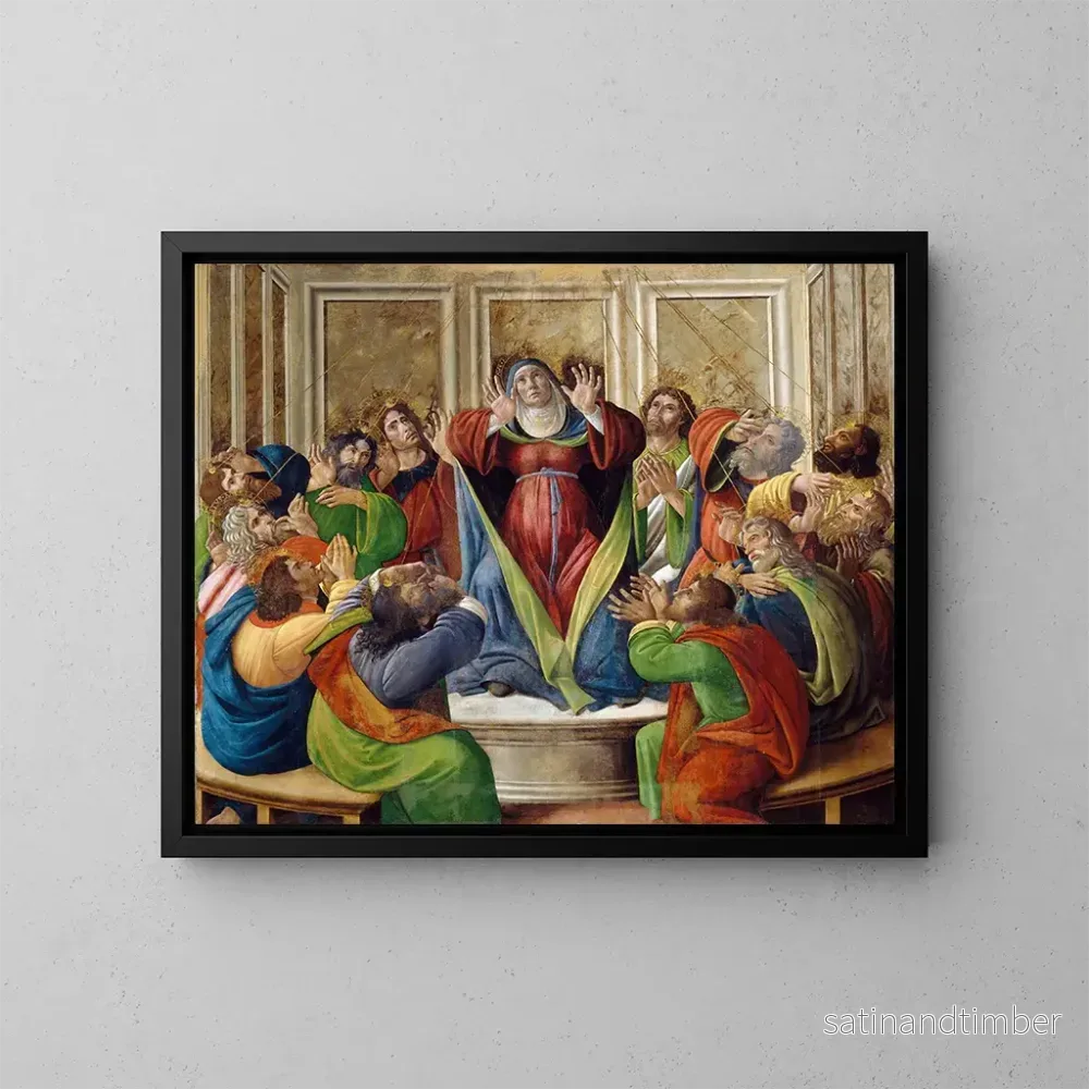Reproduktion av målningen La Descente du Saint-Esprit - Sandro Botticelli