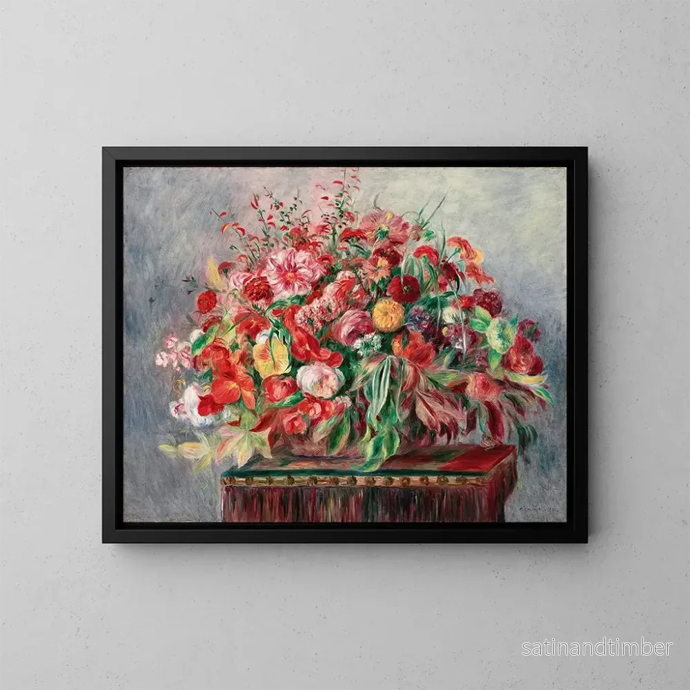 Reproduktion av målningen Korg med blommor - Pierre-Auguste Renoir