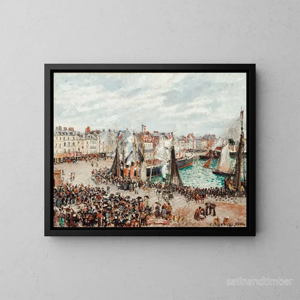 Reproduktion av målningen Le marché aux poissons, Dieppe, temps gris, matin – Camille Pissarro Reproduktion av målningen Le marché aux poissons, Dieppe, temps gris, matin – Camille Pissarro