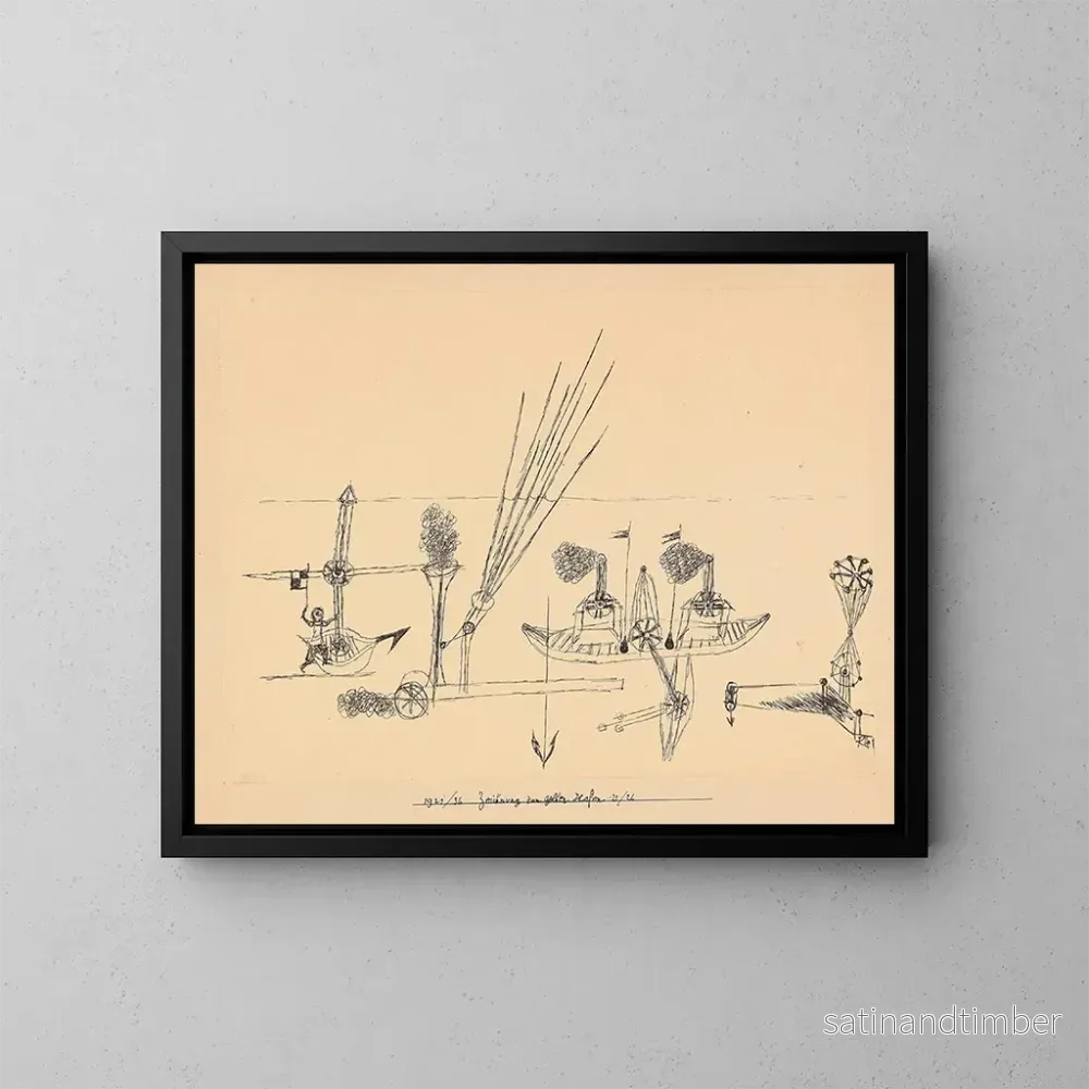 Reproduktion av målningen teckning av den gula hamnen - Paul Klee