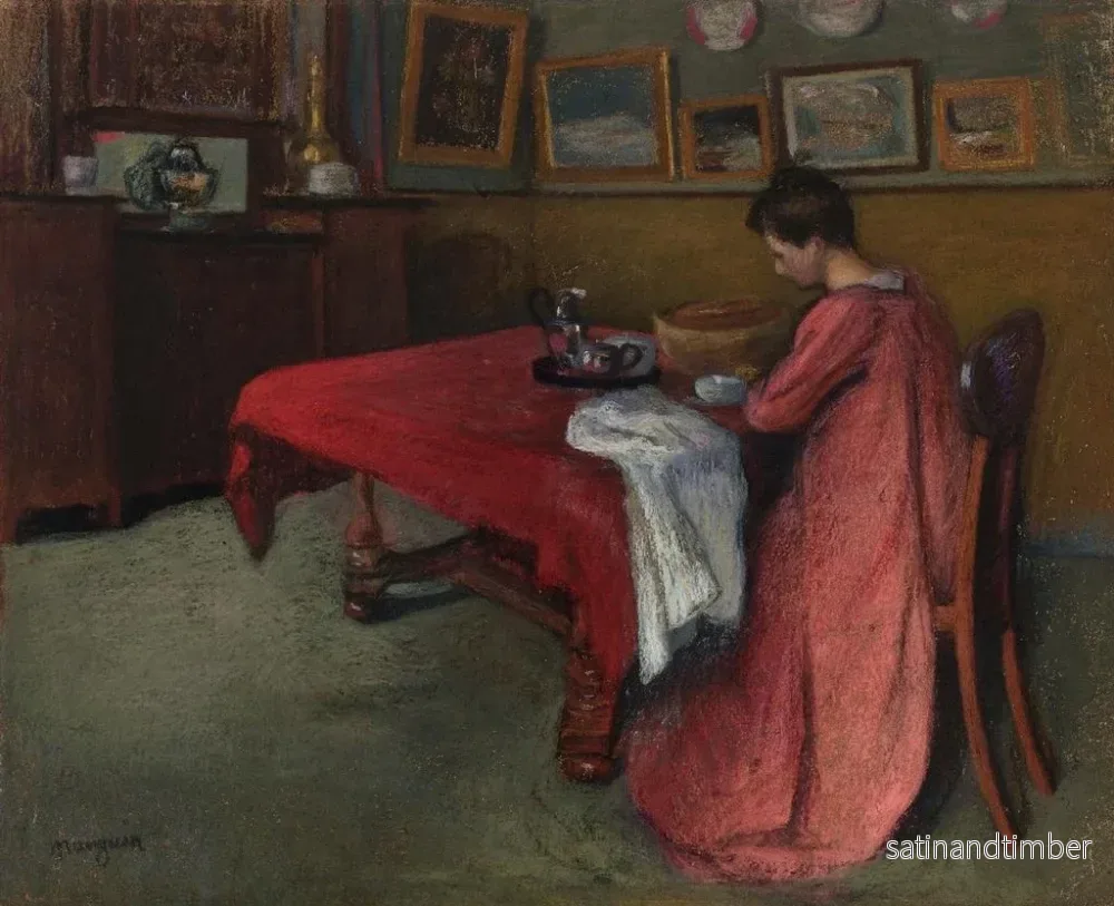Reproduktion av målningen La robe de chambre rouge - Henri Manguin - Bild 2