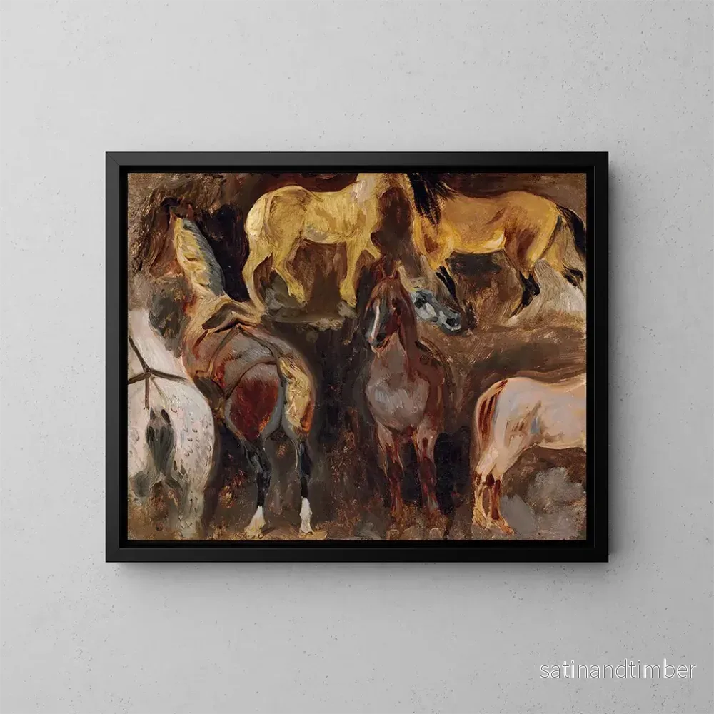 Reproduktion av målningen Studie av hästar – Eugène Delacroix Reproduktion av målningen Studie av hästar – Eugène Delacroix