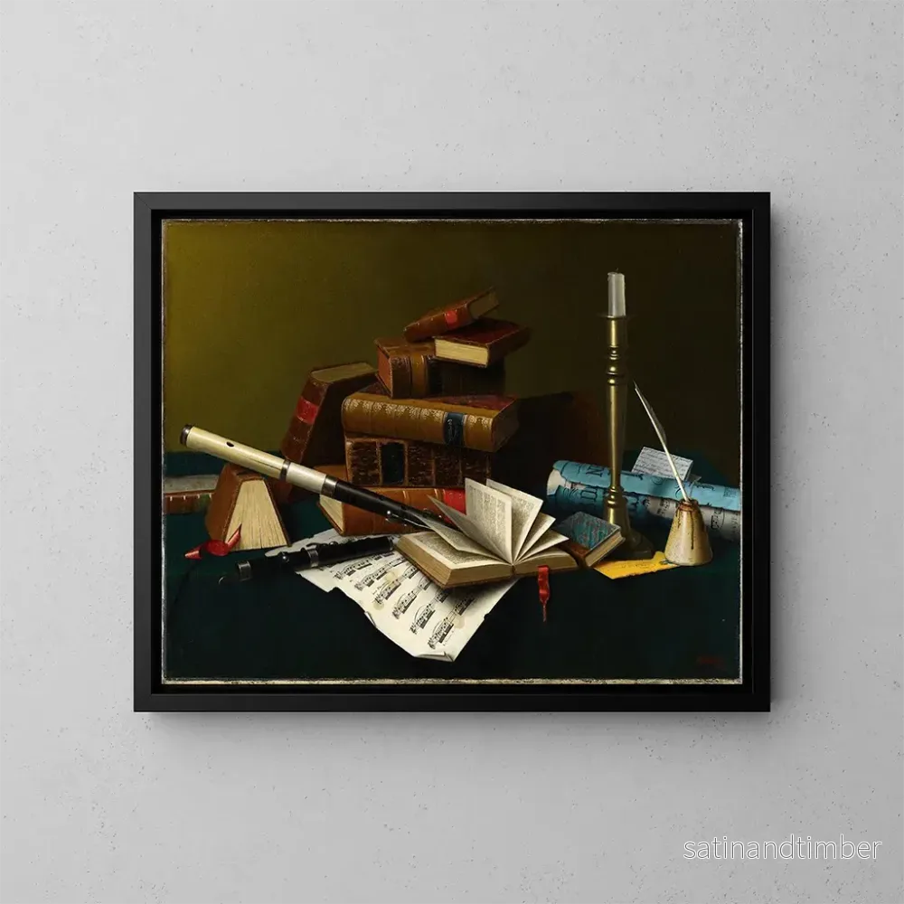 Reproduktion av målningen Musik och litteratur - William Michael Harnett