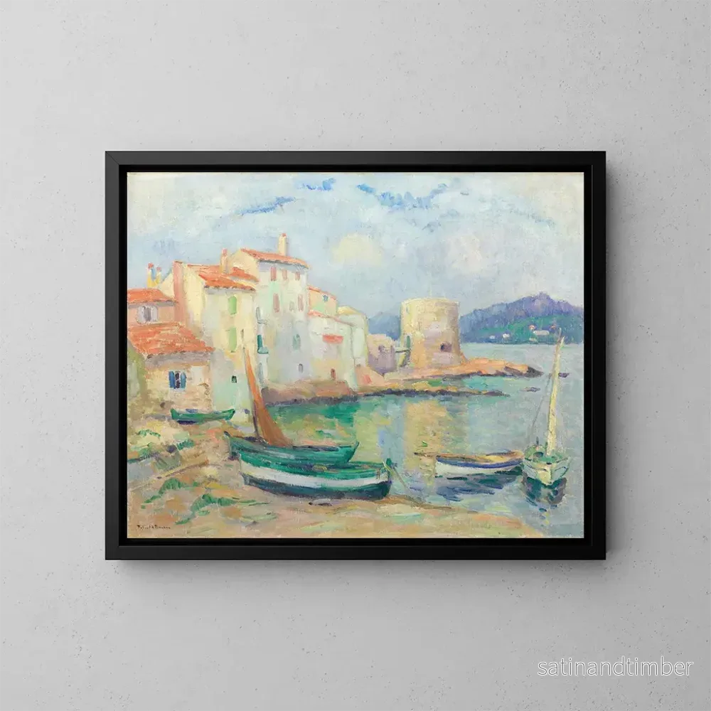 Reproduktion av målningen Vieux port de Saint-Tropez - Robert Antoine Pinchon