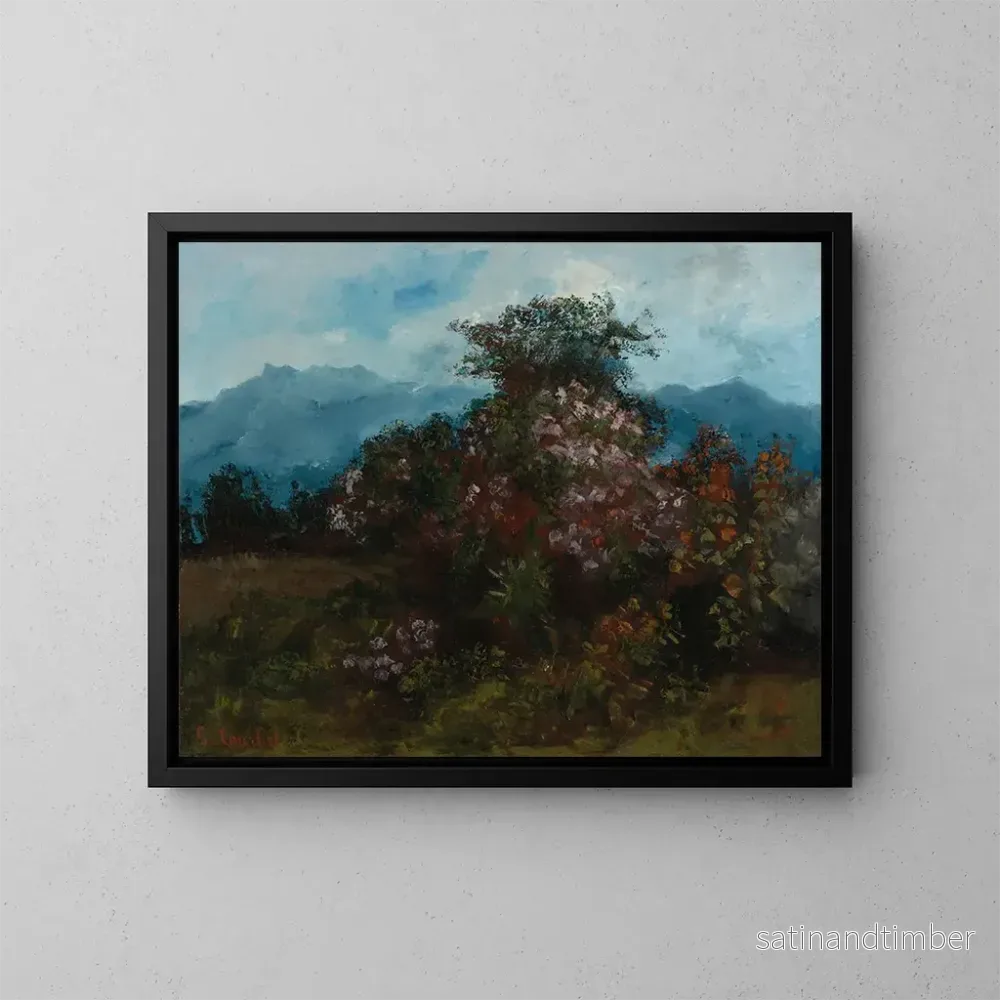 Reproduktion av målningen Landskap med blomsterberg – Gustave Courbet Reproduktion av målningen Landskap med blomsterberg – Gustave Courbet