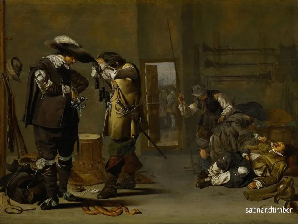 Reproduktion av målningen Soldats s'armant - Jacob Duck - Bild 2