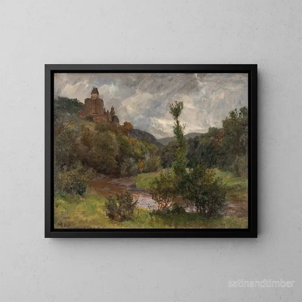 Reproduktion av målningen av Château de Brresheim i Eifel - Carl Jutz den yngre