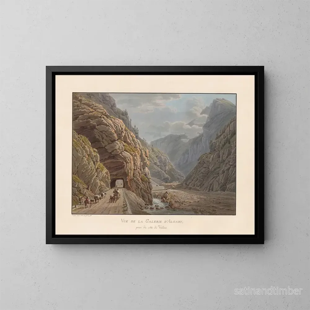 Reproduktion av målningen Vue de la galerie d'Algaby prise du côté du Valais - Gabriel Lory le Jeune