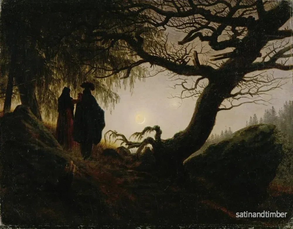 Reproduktion av målningen av man och kvinna som tittar på månen - Caspar David Friedrich - Bild 2