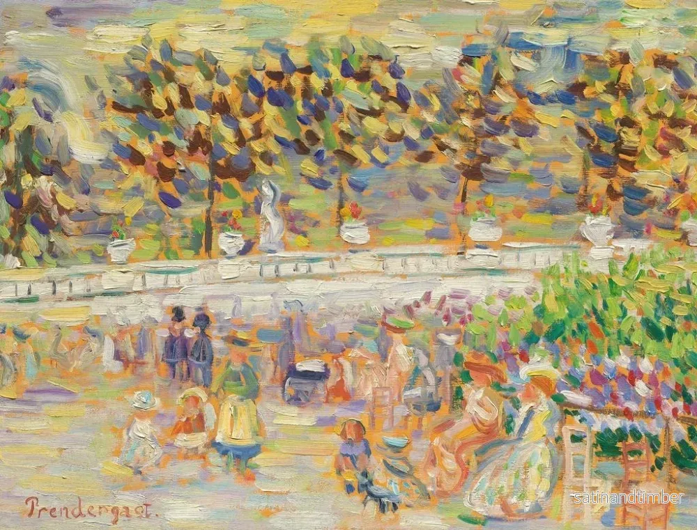 Reproduktion av målningen Sommar i parkens trädgård Luxembourgparken Paris - Maurice Prendergast - Bild 2