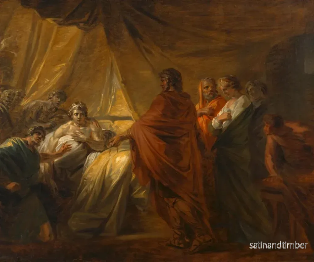 Reproduktion av målningen Antiochus och Stratonice och läkaren Érasistrate - Heinrich Friedrich Füger - Bild 2
