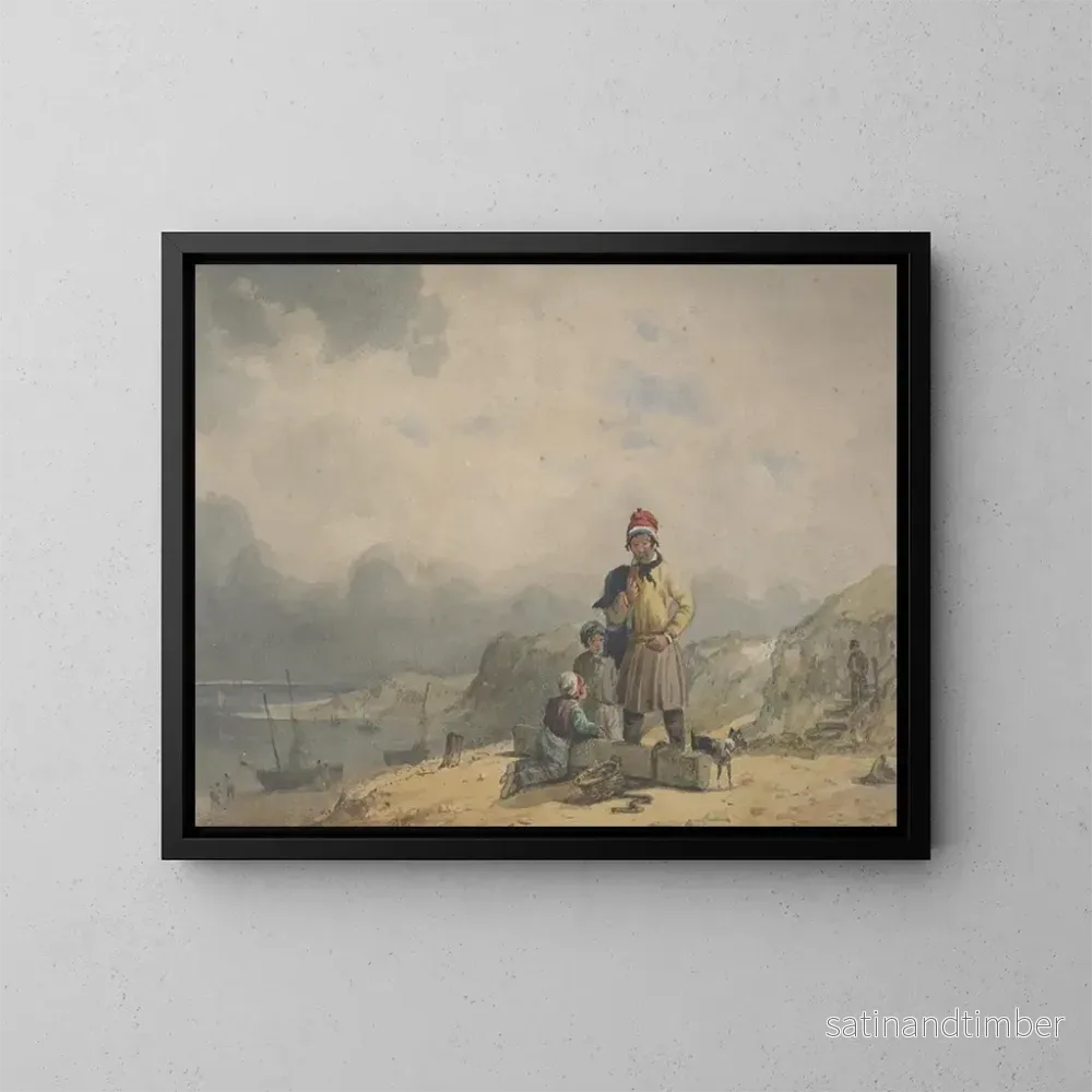 Reproduktion av målningen Figur vid stranden - Thomas Chafe