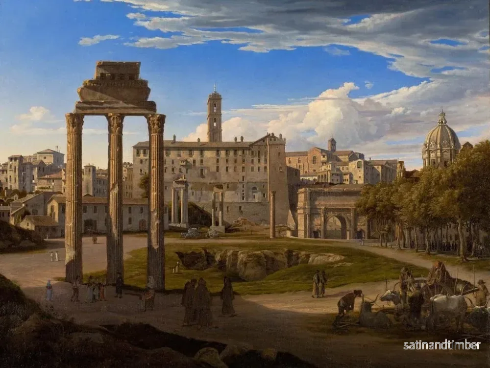 Reproduktion av målningen Vue du Forum Romain vers le Capitole - Johann Heinrich Schilbach - Bild 2