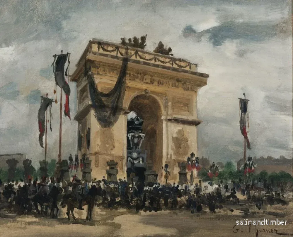 Reproduktion av målningen av Victor Hugos Begravningsceremoni, 31 maj och 1 juni 1885 - Gabriel Édouard Thurner - Bild 2
