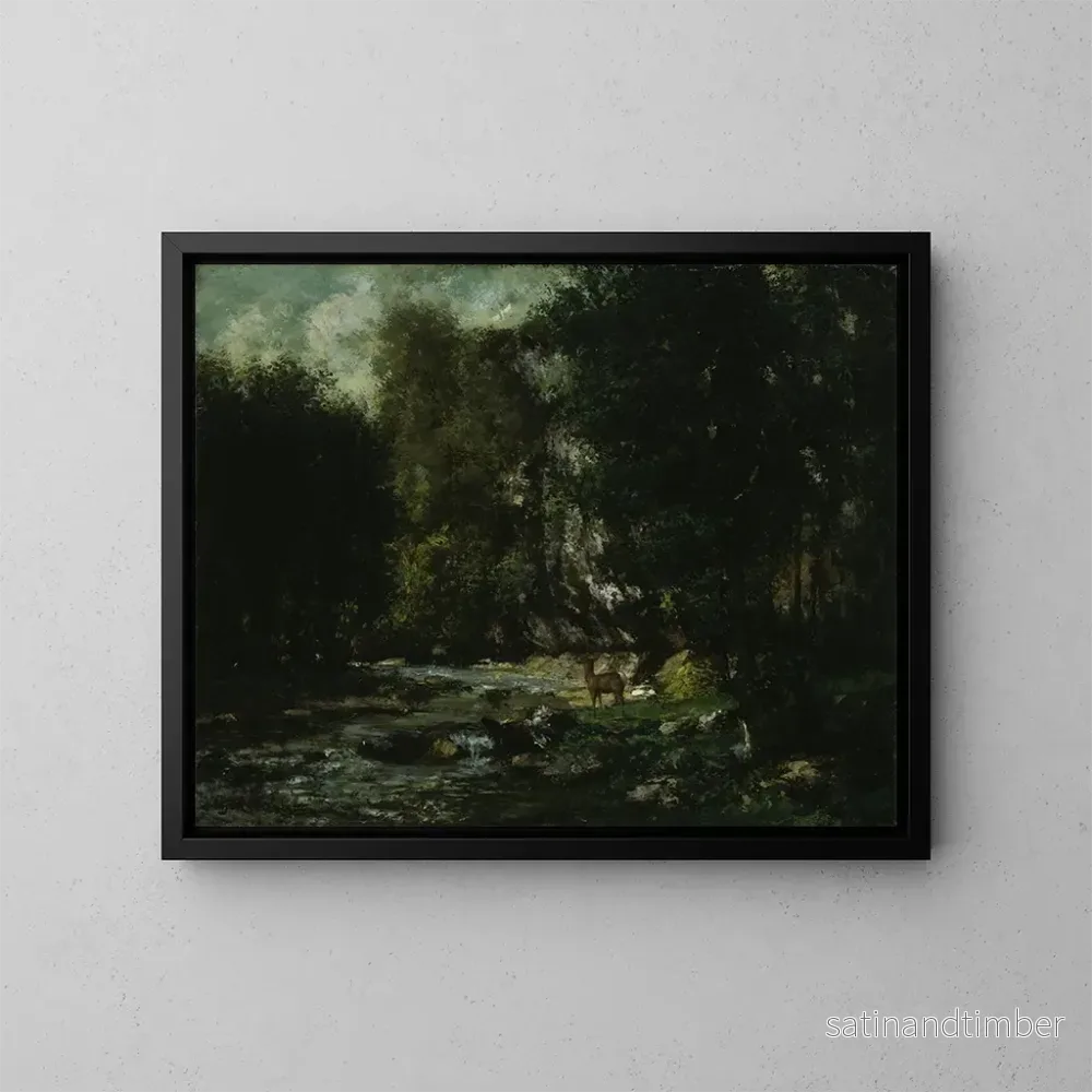 Reproduktion av målningen Le ruisseau des Puits Noirs - Gustave Courbet