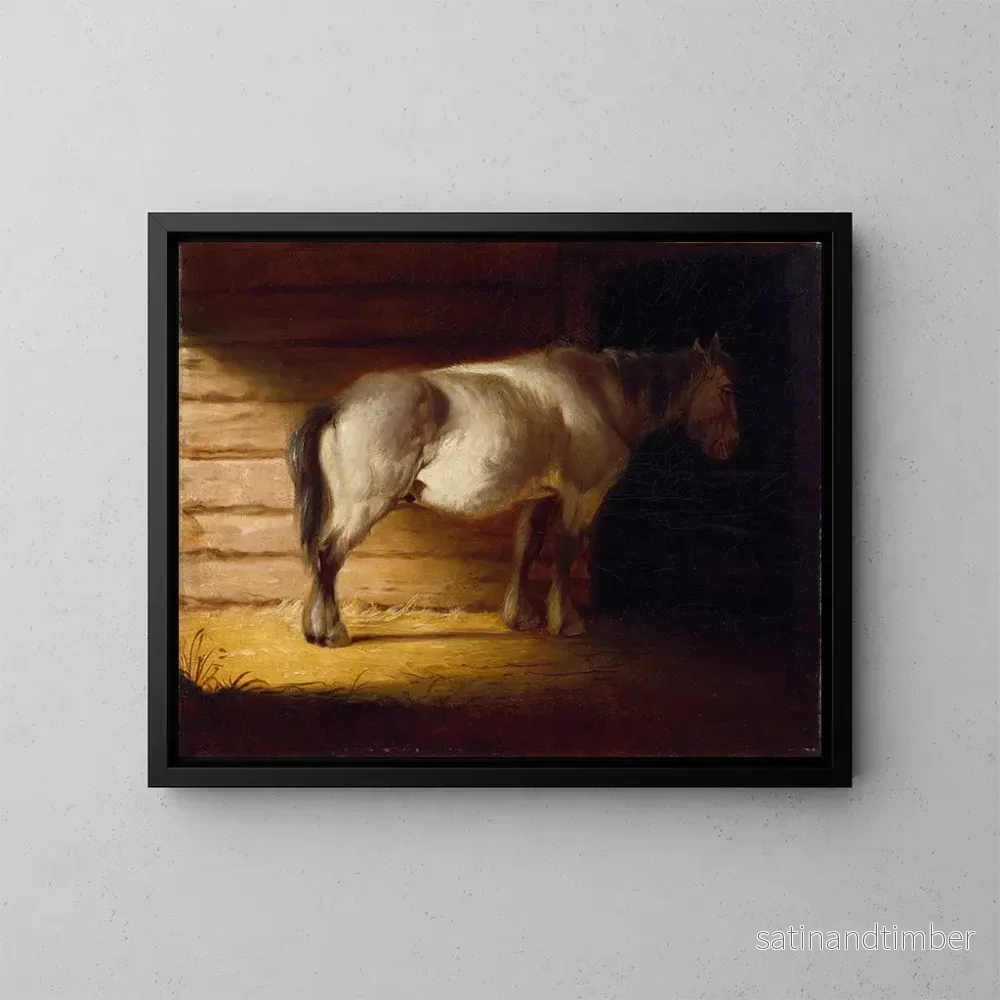 Reproduktion av målningen av gammal häst på fältet - George Caleb Bingham