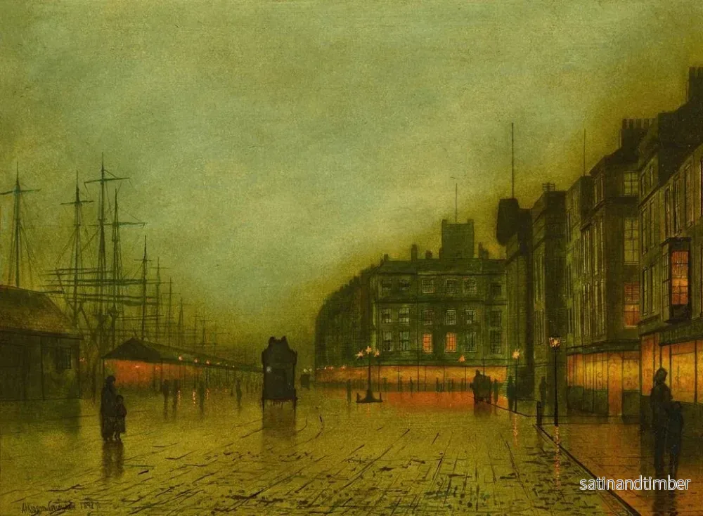 Reproduktion av målningen Les docks de Liverpool - John Atkinson Grimshaw - Bild 2