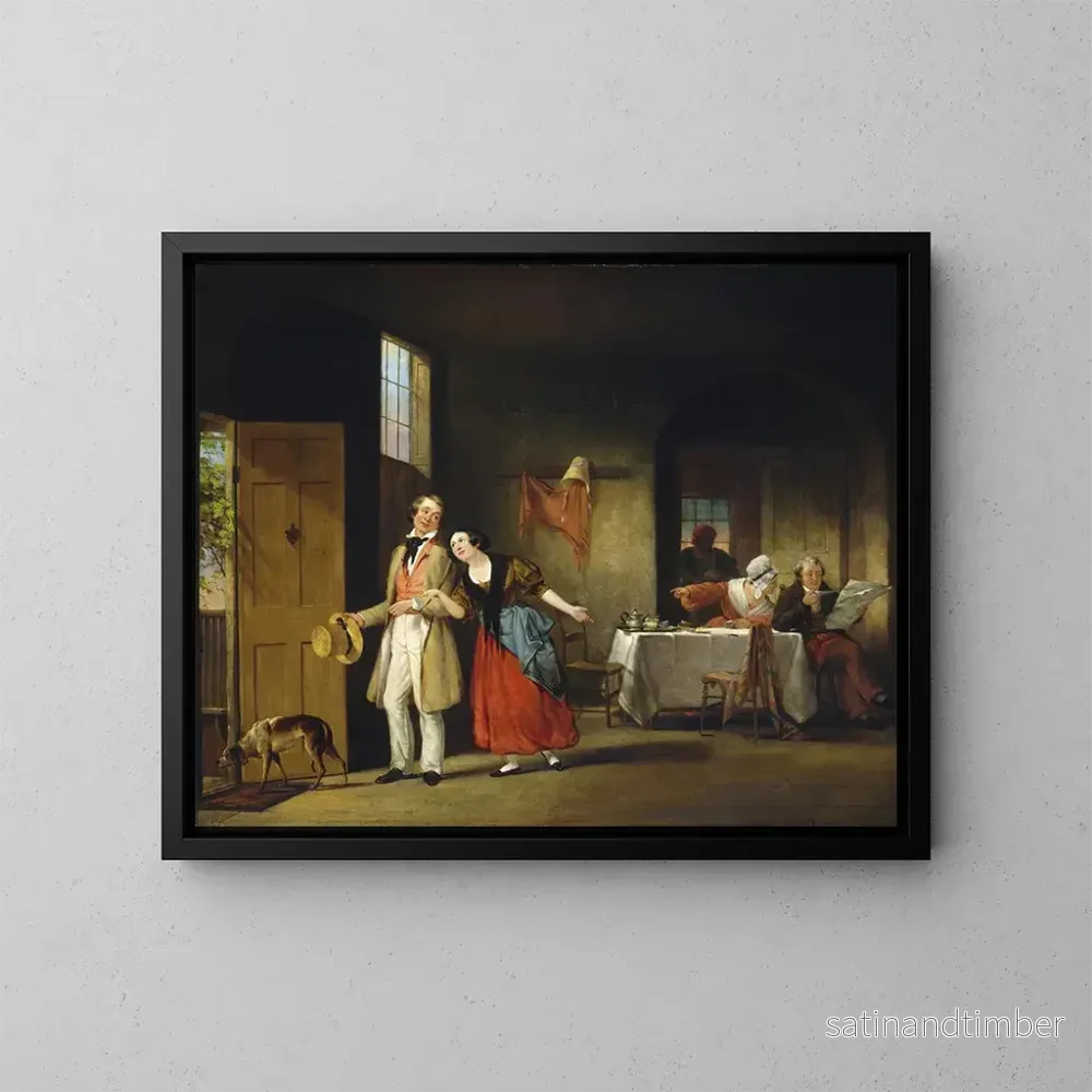 Reproduktion av målningen Le cousin timide - Francis William Edmonds