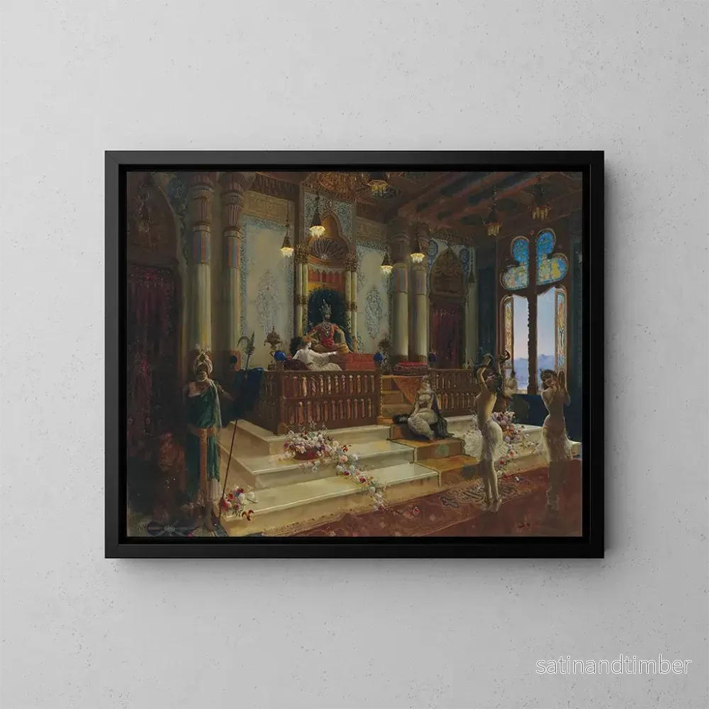 Reproduktion av målningen av målningarna "Les danseuses de serpents, le divertissement des maharajahs" - Charles Albert Pesnelle