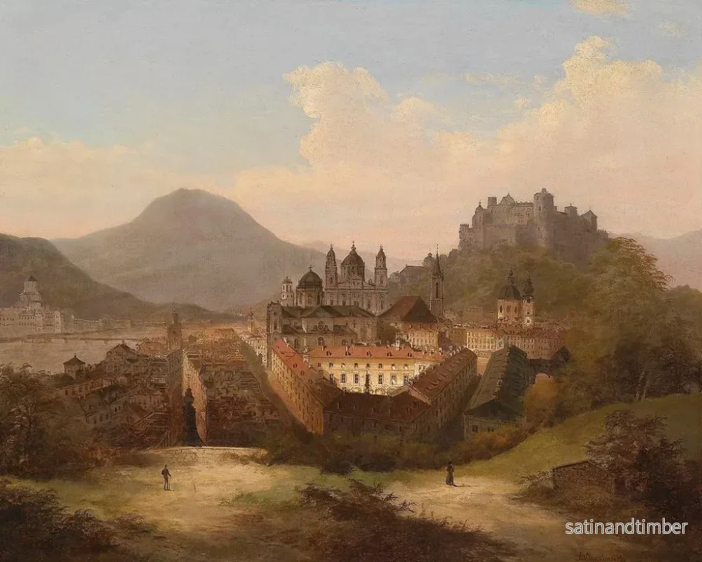 Reproduktion av målningen Vue sur Salzbourg - Johann Wilhelm Jankowski - Bild 2
