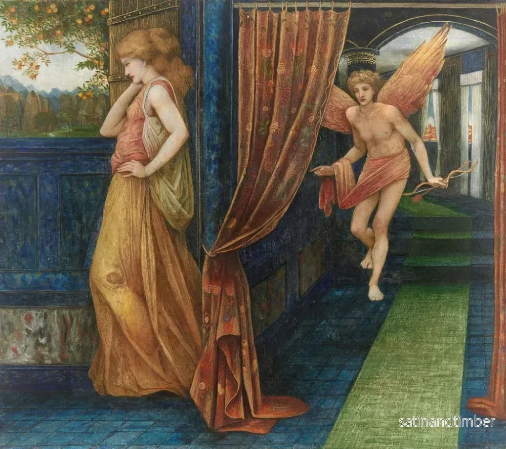 Reproduktion av målningen Cupidon och Psyche - John Roddam Spencer Stanhope - Bild 2