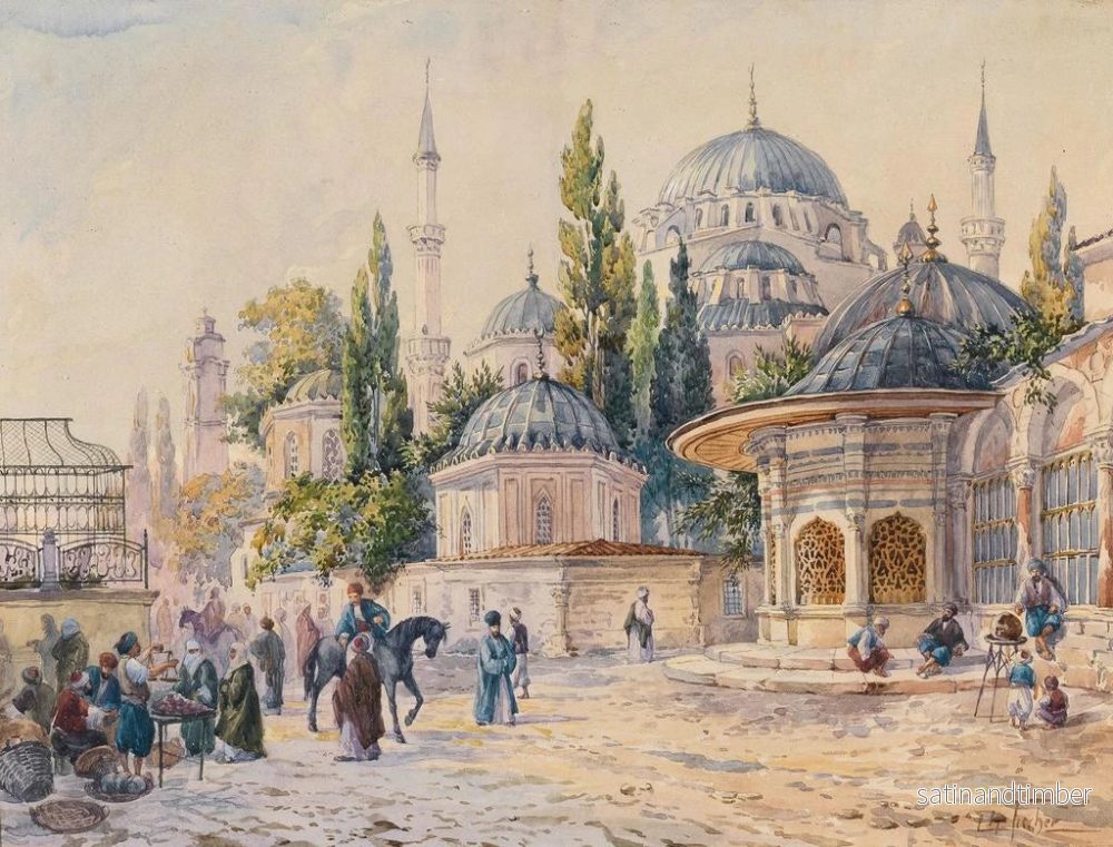 Reproduktion av målningen av Sehzade-moskén i Laleli, Istanbul - Ludwig Hans Fischer - Bild 2