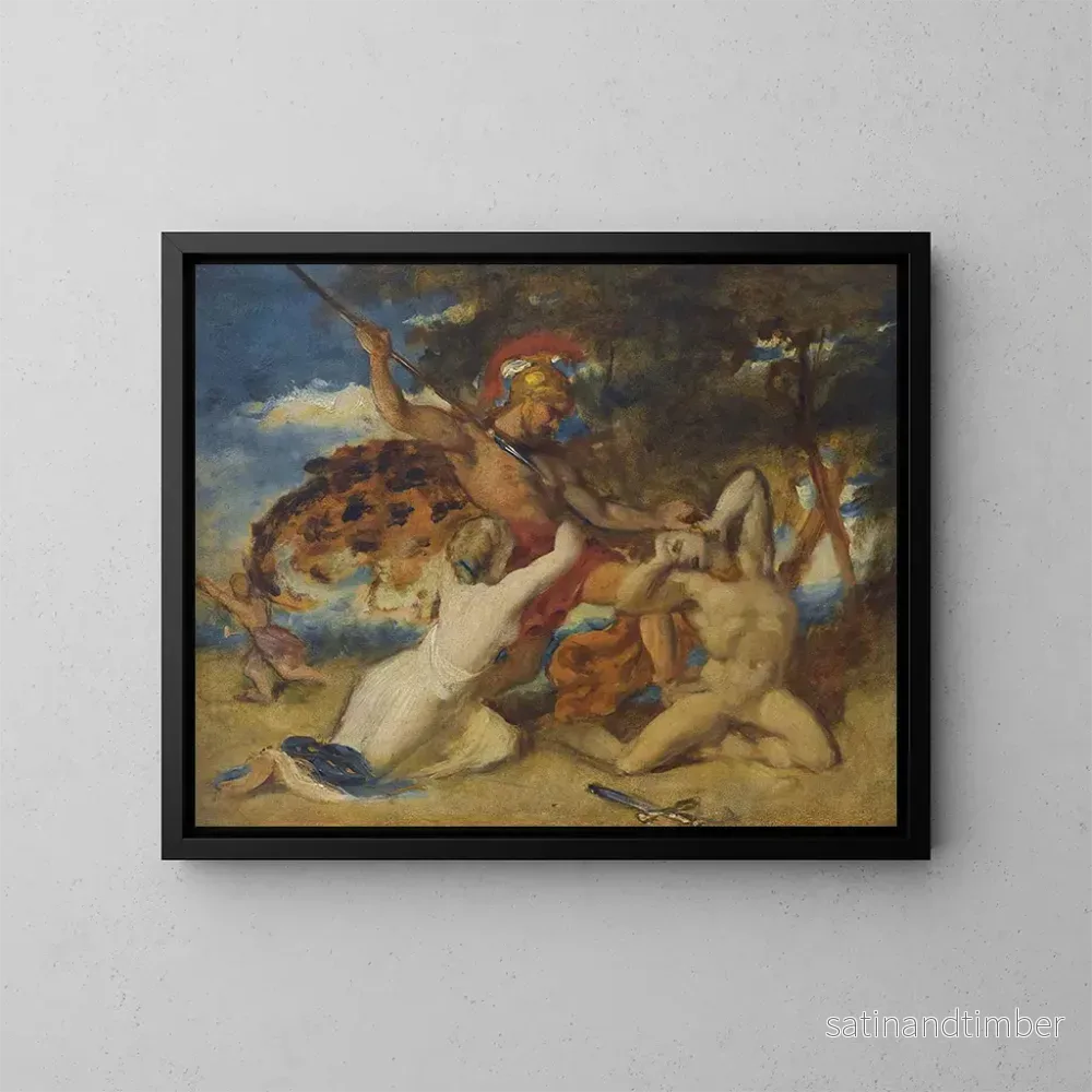 Reproduktion av målningen Studie för den kvinnliga kämparen som försvarar de besegrade – William Etty Reproduktion av målningen Studie för den kvinnliga kämparen som försvarar de besegrade – William Etty