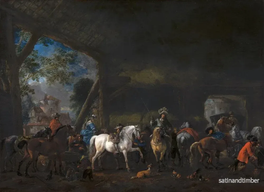 Reproduktion av målningen L'Arrivée à l'étable - Philips Wouwerman - Bild 2