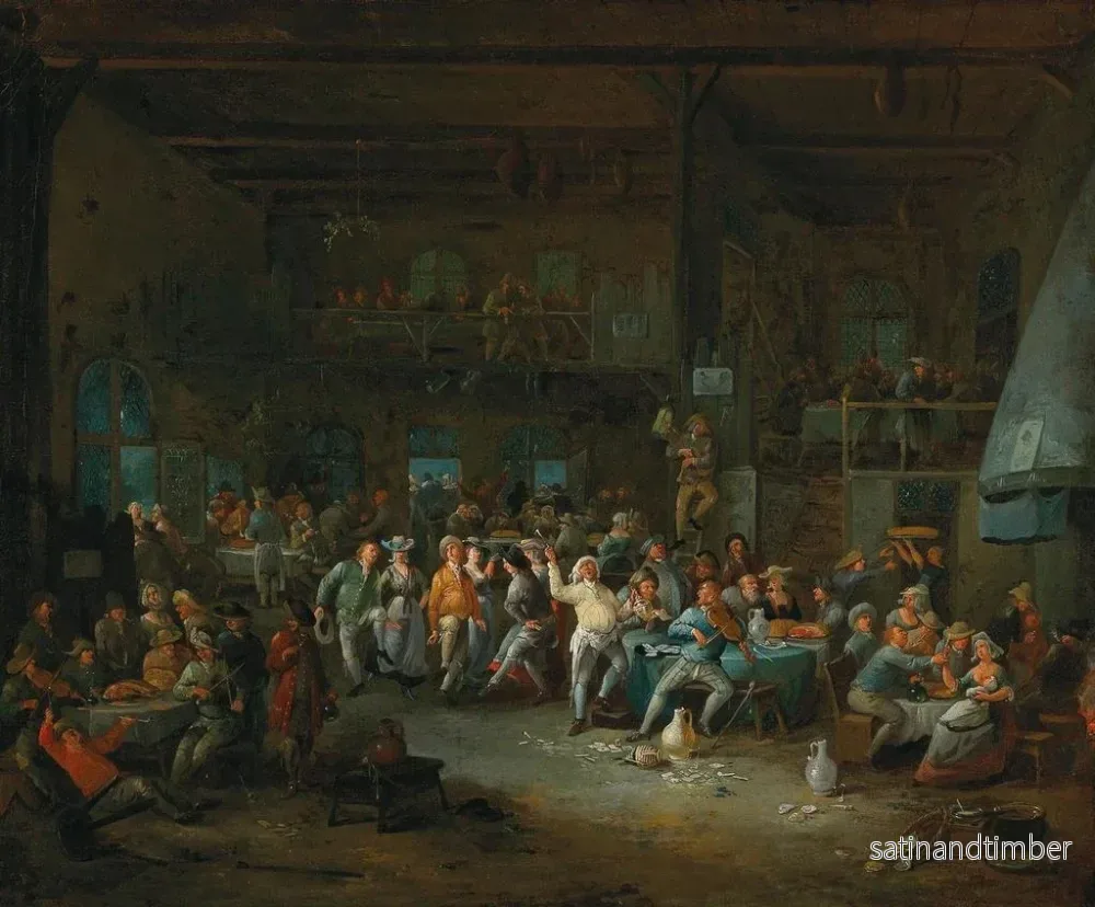 Reproduktion av målningen av inomhus tavla med bönder på fest - Egbert van Heemskerck - Bild 2