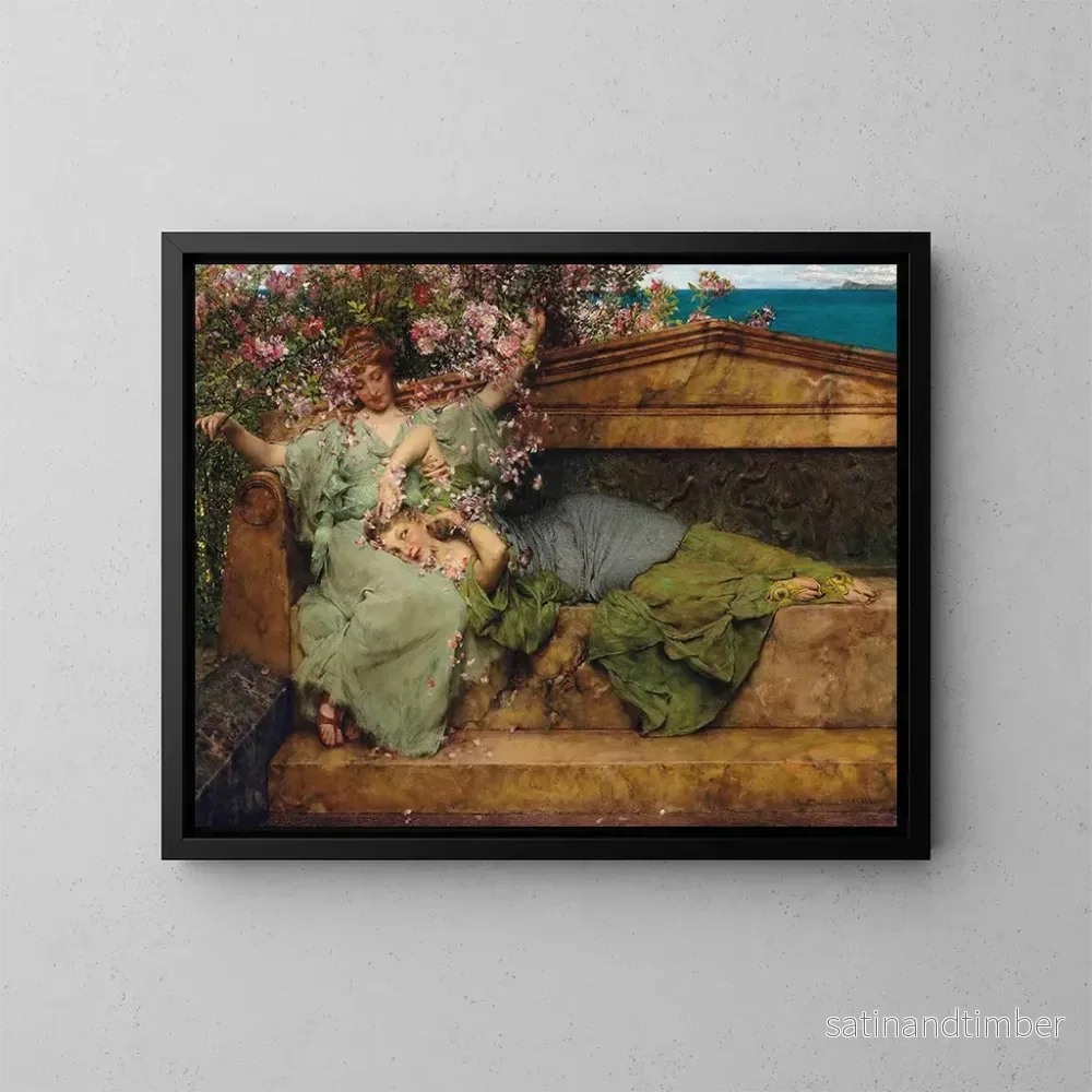 Reproduktion av målningen I en rosengård - Lawrence Alma-Tadema