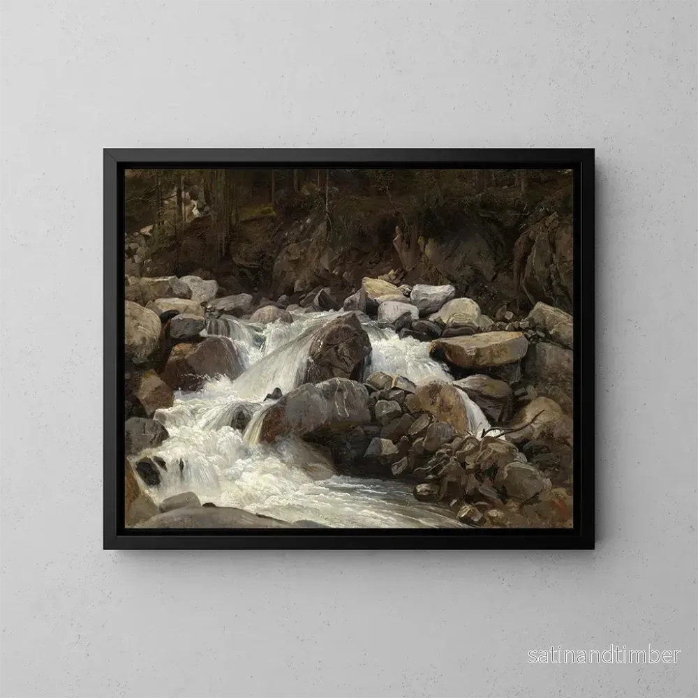 Reproduktion av målningen Ruisseau de montagne suisse – Johann Wilhelm Schirmer