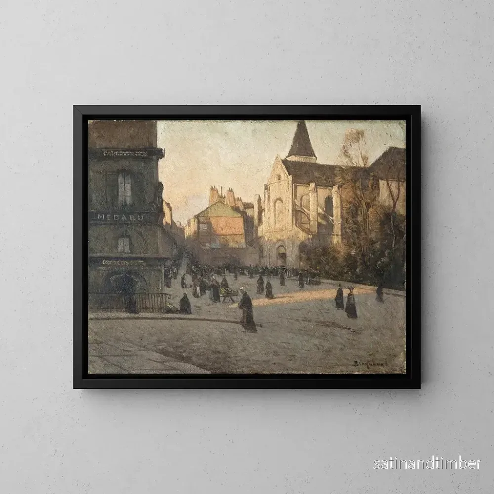 Reproduktion av målningen av Saint-Médard-kyrkan - Louis Braquaval