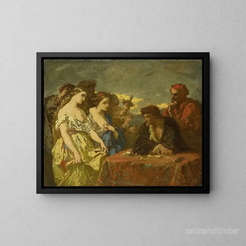 Reproduktion av målningen La convoitise de l'or - Thomas Couture