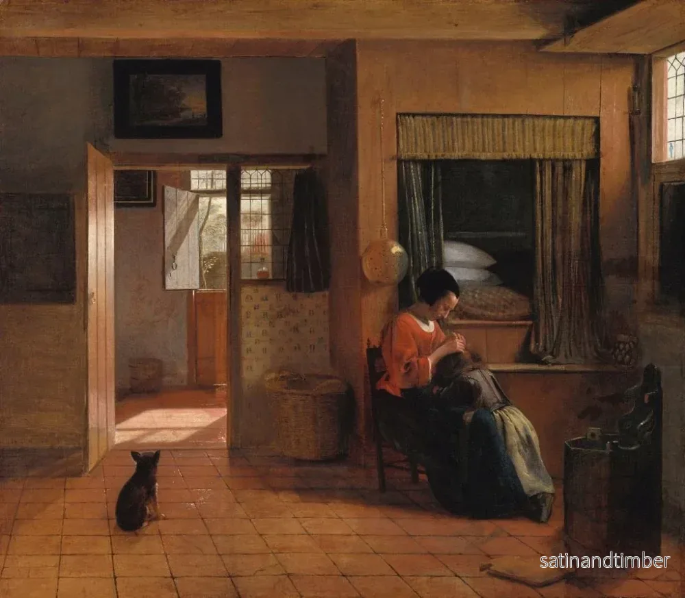 Reproduktion av målningen En mor som rufsar sitt barns hår - Pieter de Hooch - Bild 2