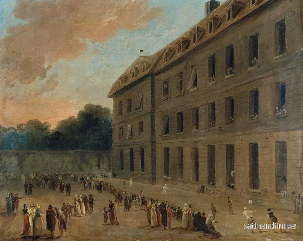 Reproduktion av målningen Fängelsefångarnas rekreation i Saint-Lazare, bollmatch - Hubert Robert - Bild 2