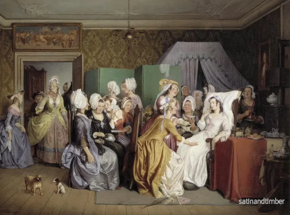 Reproduktion av målningen Scen ur Ludwig Holbergs förlossningsrum - Wilhelm Marstrand - Bild 2