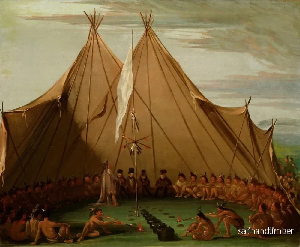Reproduktion av målningen Festin de chien sioux - George Catlin - Bild 2