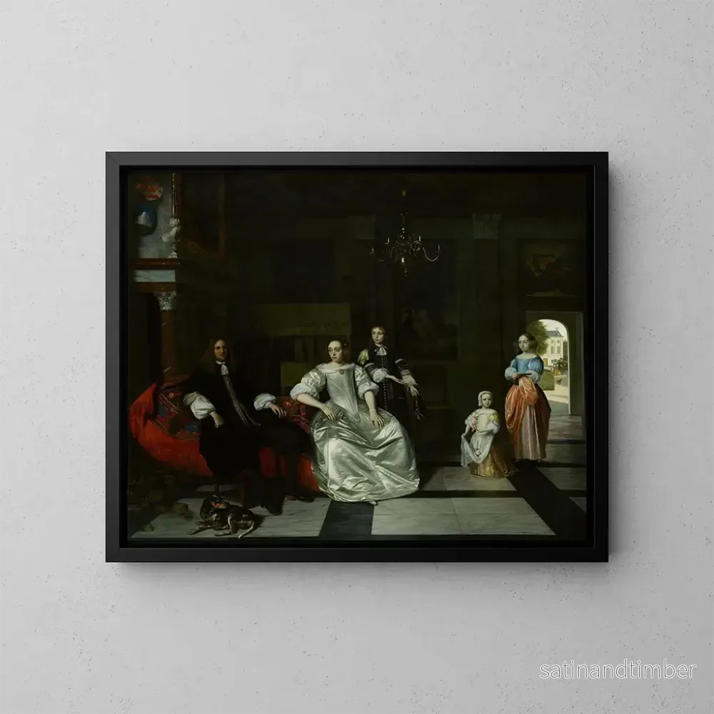 Reproduktion av målningen La famille Jacott-Hoppesack – Pieter de Hooch Reproduktion av målningen La famille Jacott-Hoppesack – Pieter de Hooch