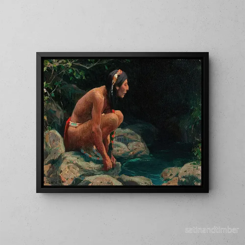 Reproduktion av målningen L'Esprit de la piscine - Eanger Irving Couse