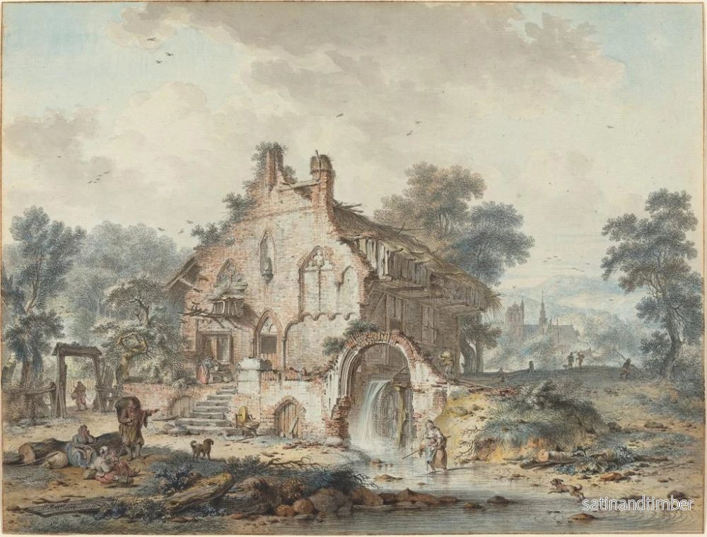 Reproduktion av målningen av rustik vattenhjul i en gotisk ruin - Hendrik de Meyer II - Bild 2