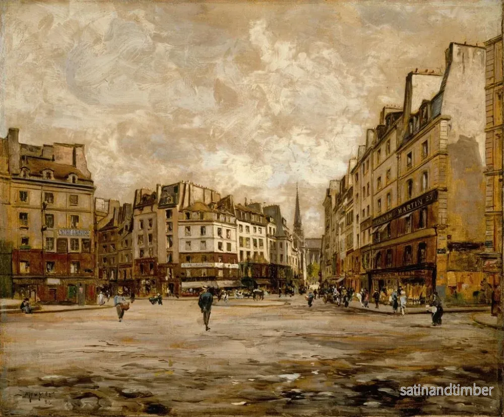Reproduktion av målningen La place Maubert - Emmanuel Lansyer - Bild 2