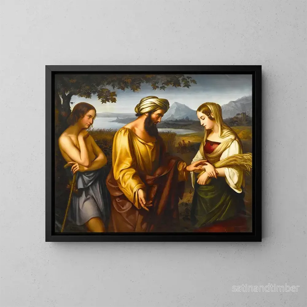Reproduktion av målningen Ruth och Booz (Konflikt de cas) - Eduard Holbein